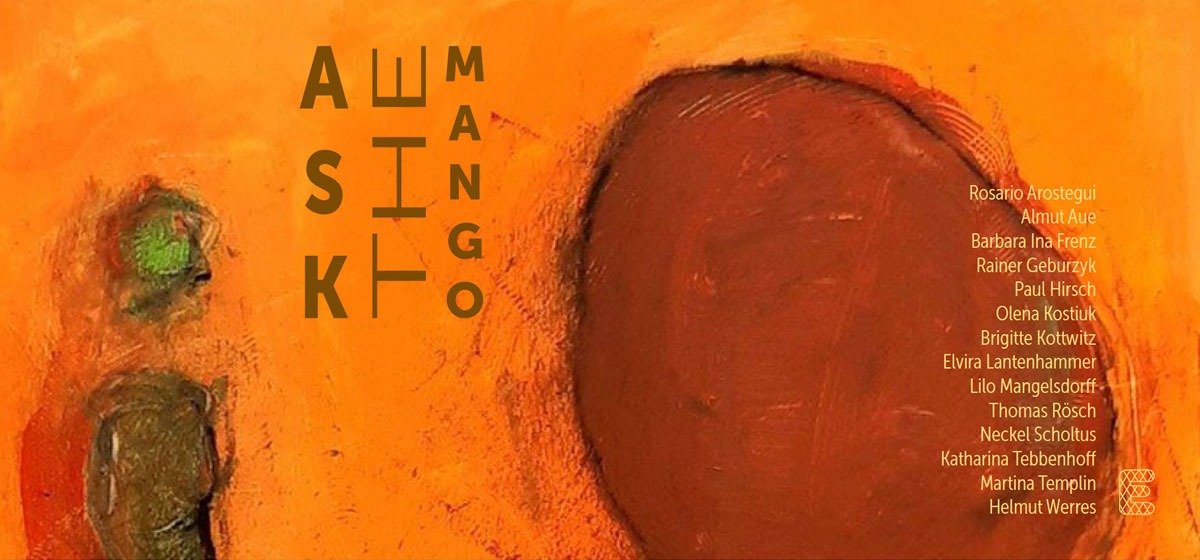 Einladungskarte zur Kunstausstellung "Ask the Mango", ausstellungsraum EULENGASSE 2026